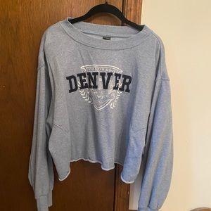 Pale Blue cropped Crewneck